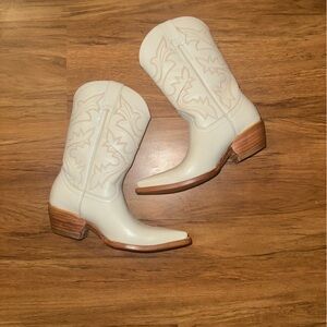 White Western Ankle Boots